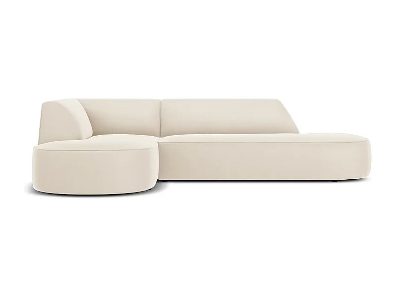 CXL by Christian Lacroix - Canapé d'angle gauche "Charles" 4 places en velours beige - 273x180x69cm