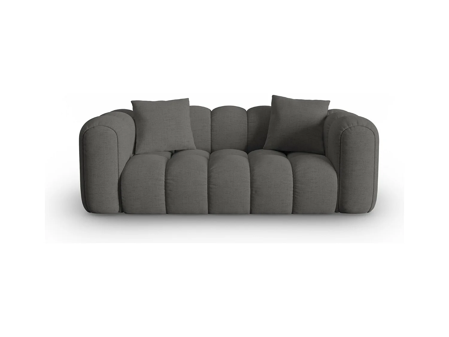 CXL by Christian Lacroix - Canapé "Clotilde" 2 places en tissu structurel gris - 208x94x70cm