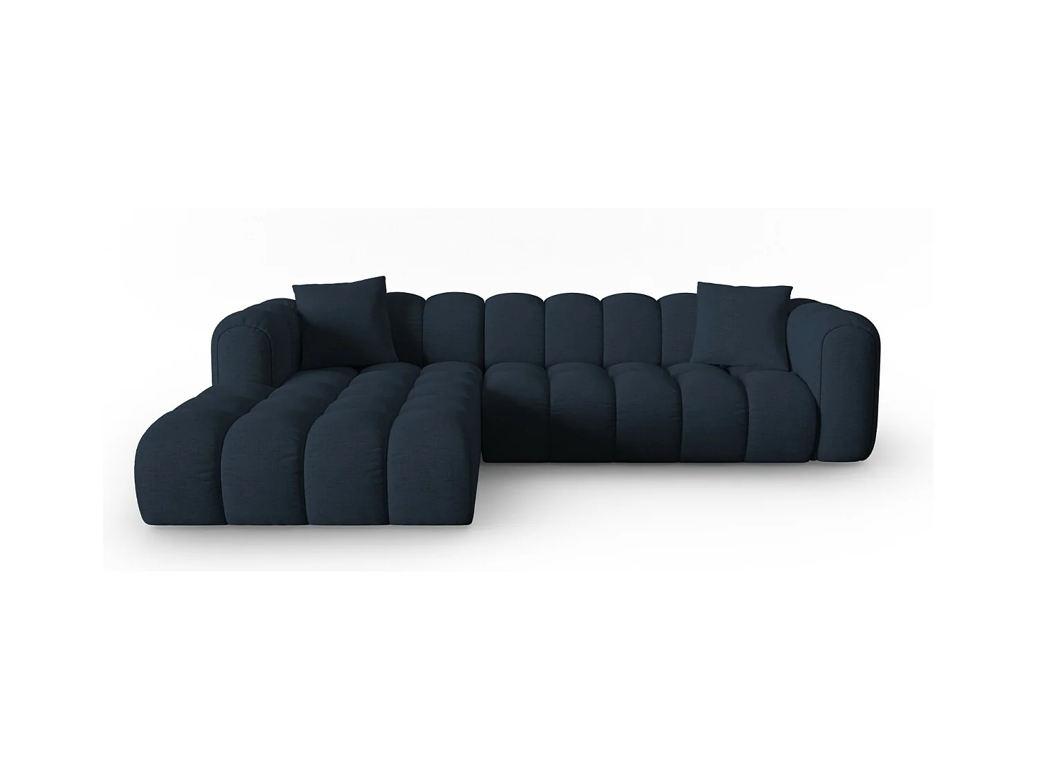 CXL by Christian Lacroix - Canapé d'angle gauche modulable "Clotilde" 4 places en tissu structurel bleu roi - 306x190x70cm