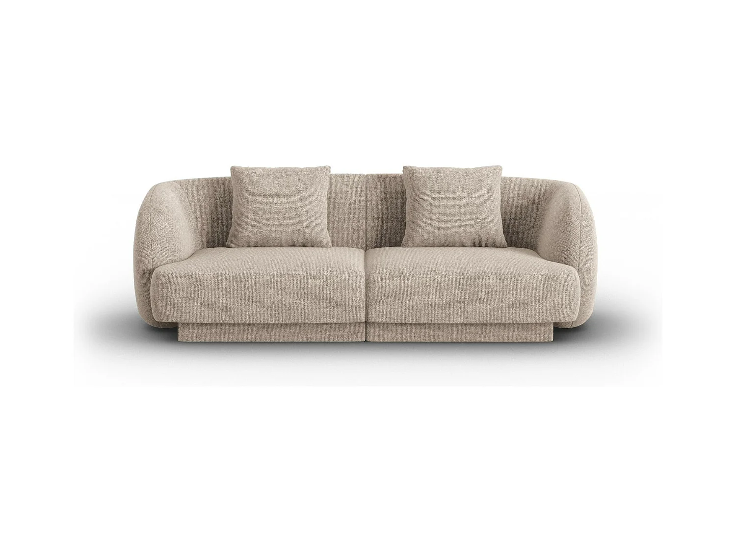 Cosmopolitan Design - Canapé "Tulum" 2 places en chenille beige - 180x90x70cm