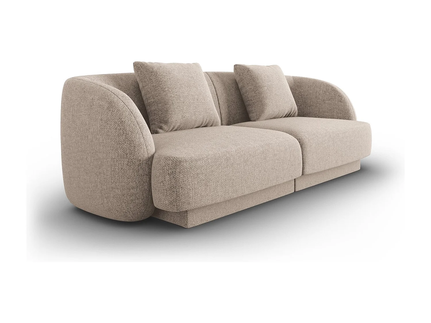 Cosmopolitan Design - Sofá "Tulum" 2 lugares em tecido chenille bege - 180x90x70cm