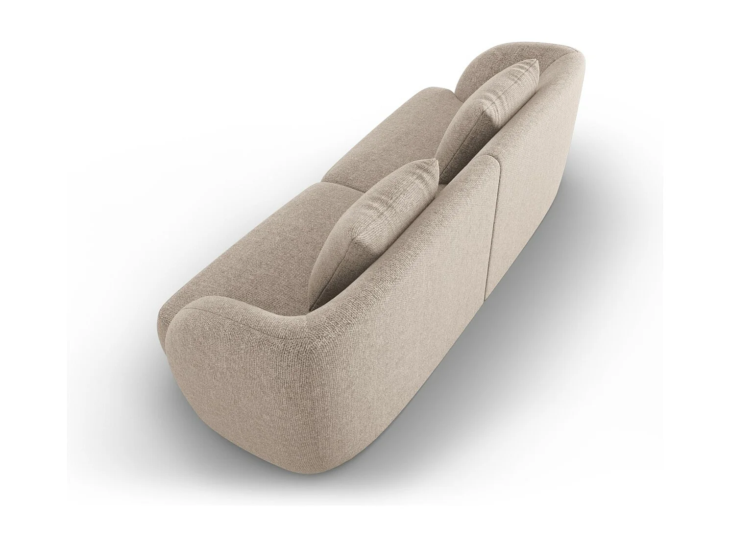 Cosmopolitan Design - Sofá "Tulum" 2 lugares em tecido chenille bege - 180x90x70cm