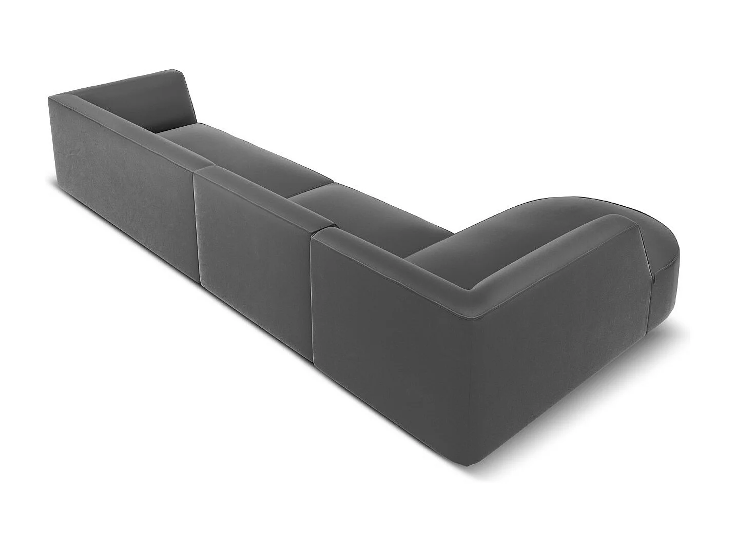 CXL by Christian Lacroix - Linker hoekbank "Charles" 5 zitplaatsen, Flueel, Donkergrijs - 366x180x69cm