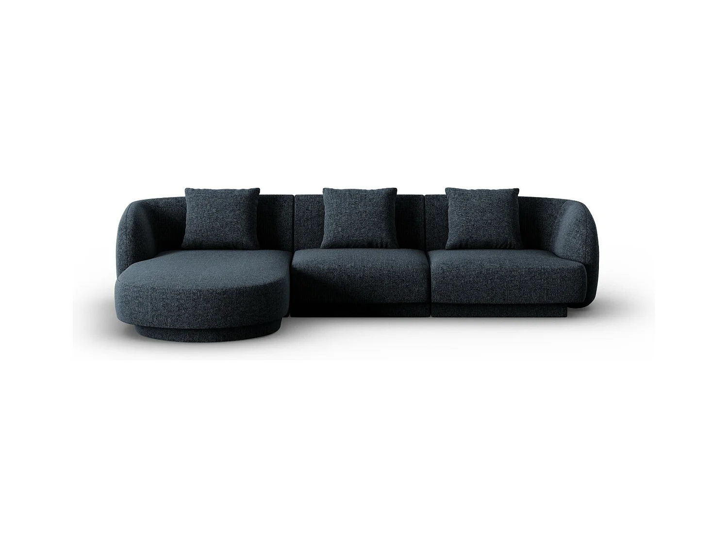 Cosmopolitan Design - Canapé d'angle gauche "Tulum" 4 places en chenille bleu roi - 255x156x70cm