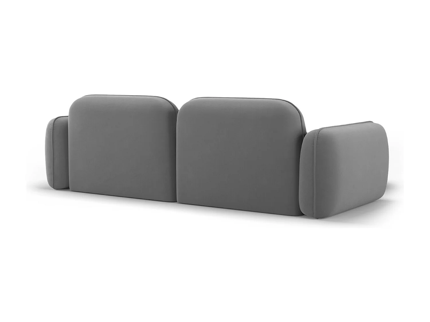 Cosmopolitan Design - 3-Sitzer modulares Ecksofa links "Sydney" aus Samt hellgrau - 230x165x70cm
