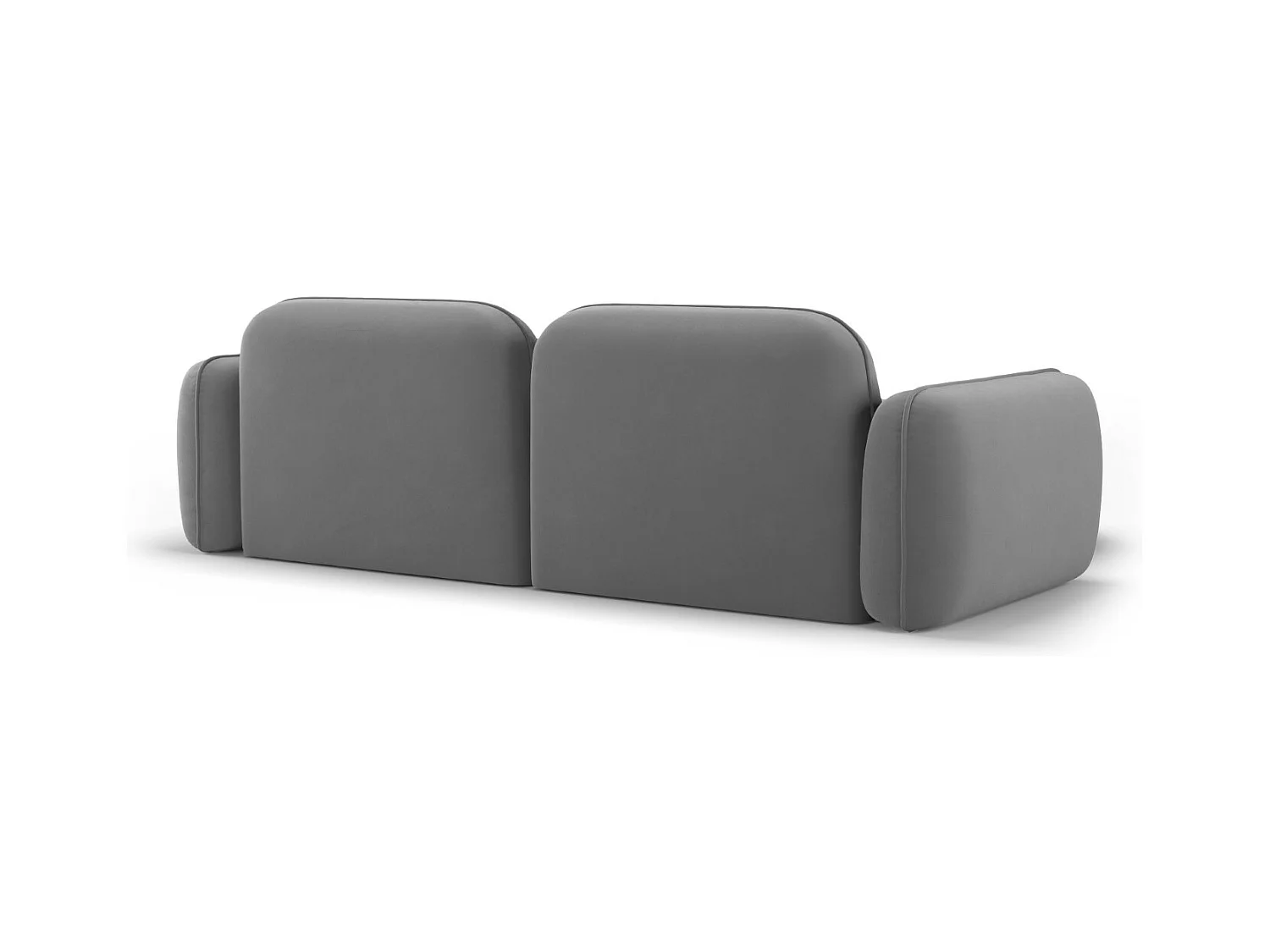 Cosmopolitan Design - Canapé d'angle gauche modulable "Sydney" 3 places en velours gris clair - 230x165x70cm