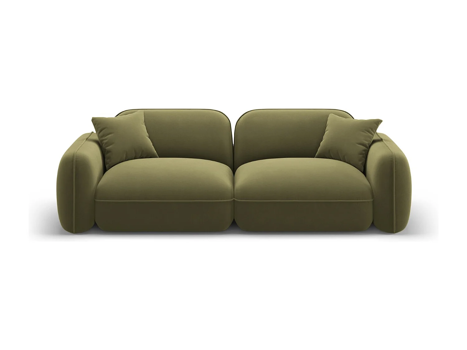 CXL by Christian Lacroix - Canapé modulable "Lucien" 3 places en velours vert clair - 230x90x70cm