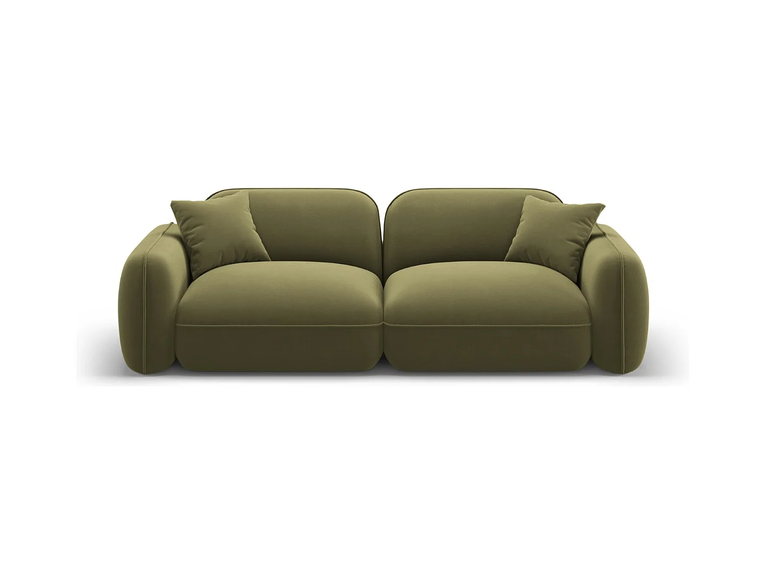 CXL by Christian Lacroix - Modulaire bank "Lucien" 3 zitplaatsen, Flueel, Lichtgroen - 230x90x70cm