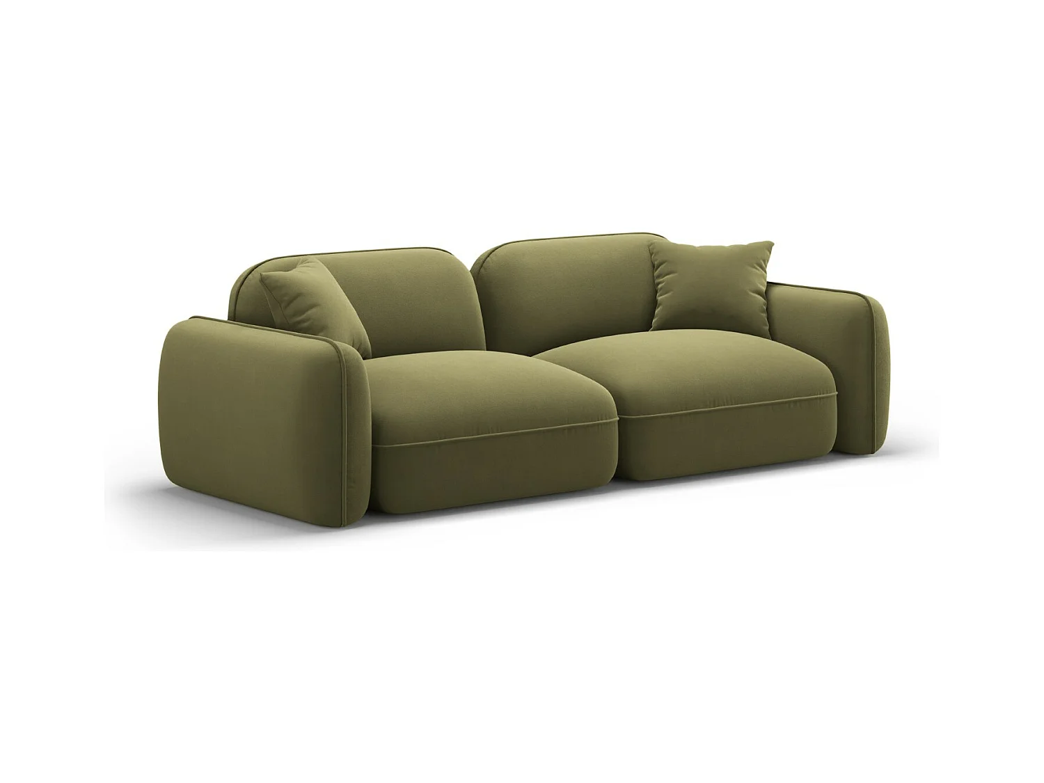 CXL by Christian Lacroix - Divano modulare "Lucien" 3 posti in velluto verde chiaro - 230x90x70cm