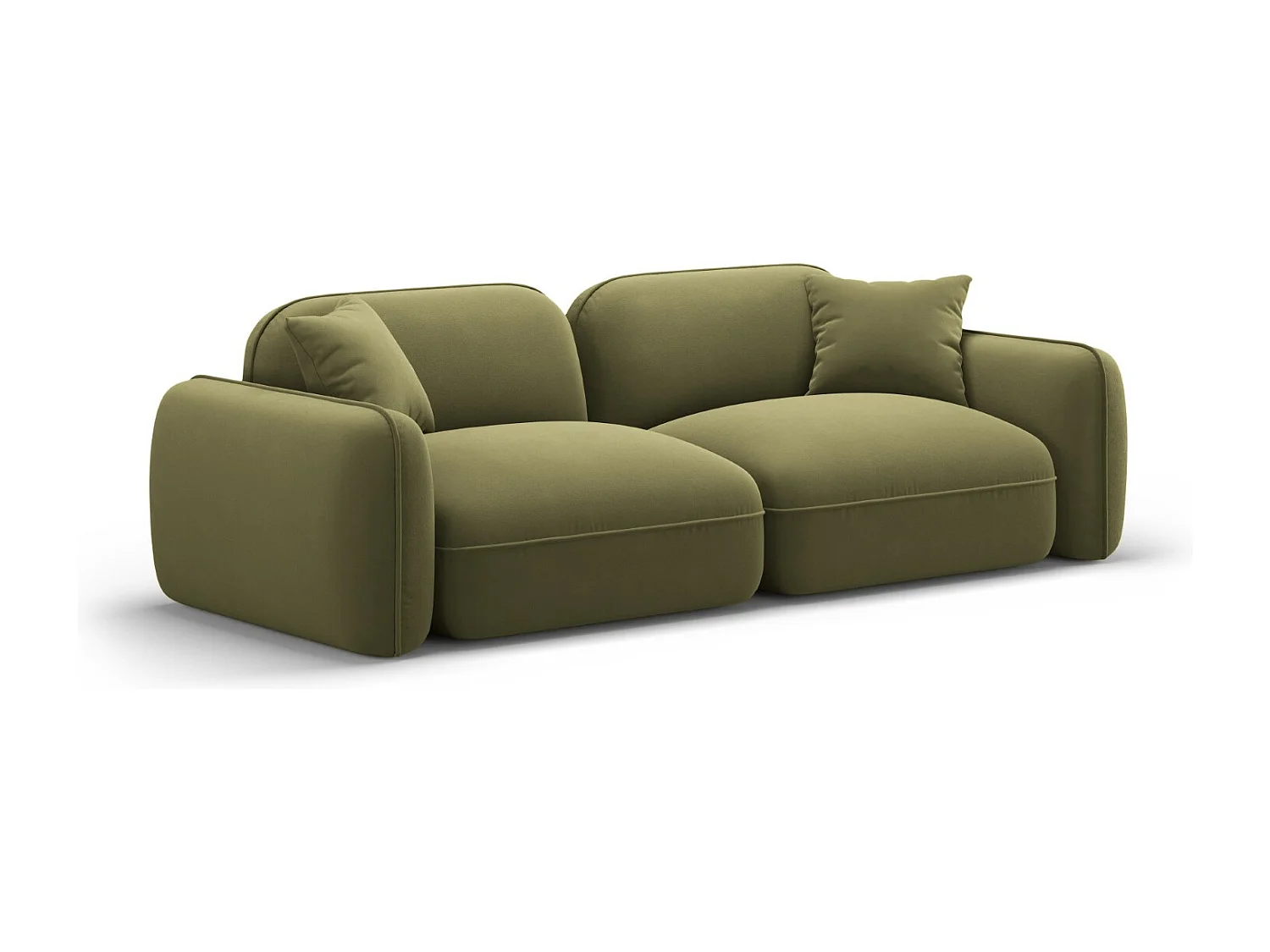 CXL by Christian Lacroix - Canapé modulable "Lucien" 3 places en velours vert clair - 230x90x70cm