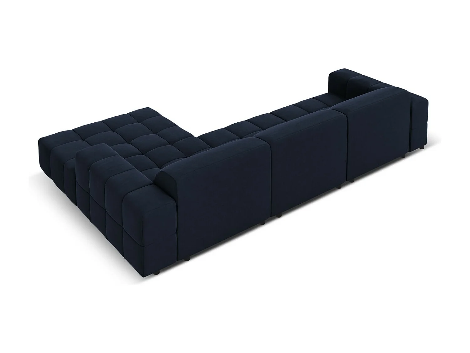 CXL by Christian Lacroix - 4-Sitzer Ecksofa rechts "Luc" Sitzer aus Samt dunkelblau - 284x166x70cm