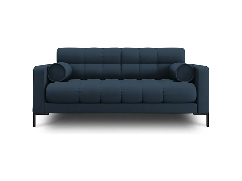 Cosmopolitan Design - 2-Sitzer Sofa "Bali" aus strukturiertem Stoff blau - 152x92x75cm