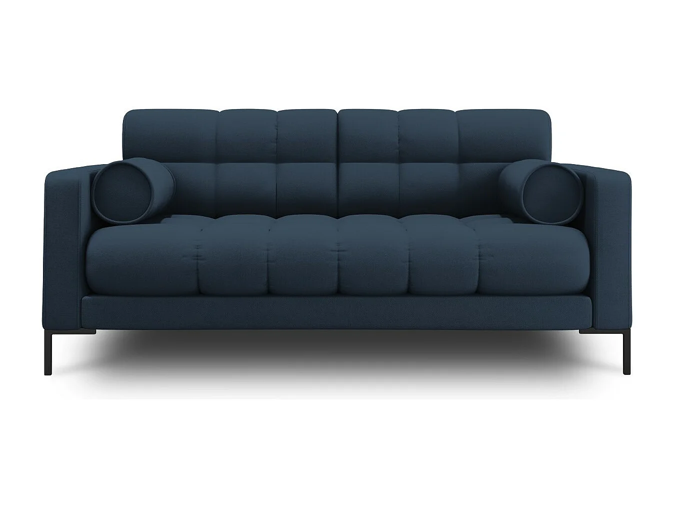 Cosmopolitan Design - Bank "Bali" 2 zitplaatsen, Structurele stof, Blauw - 152x92x75cm