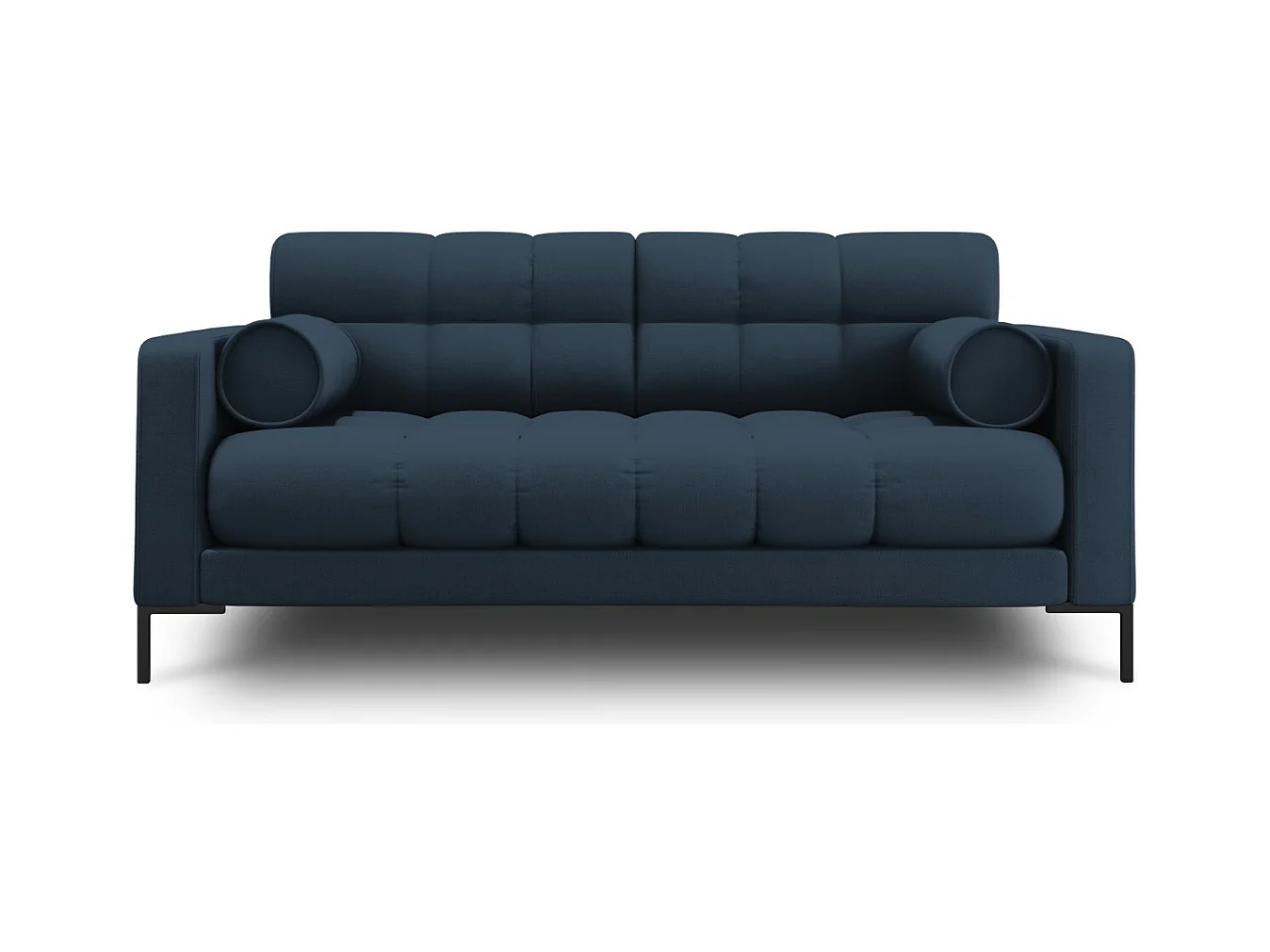 Cosmopolitan Design - Bank "Bali" 2 zitplaatsen, Structurele stof, Blauw - 152x92x75cm
