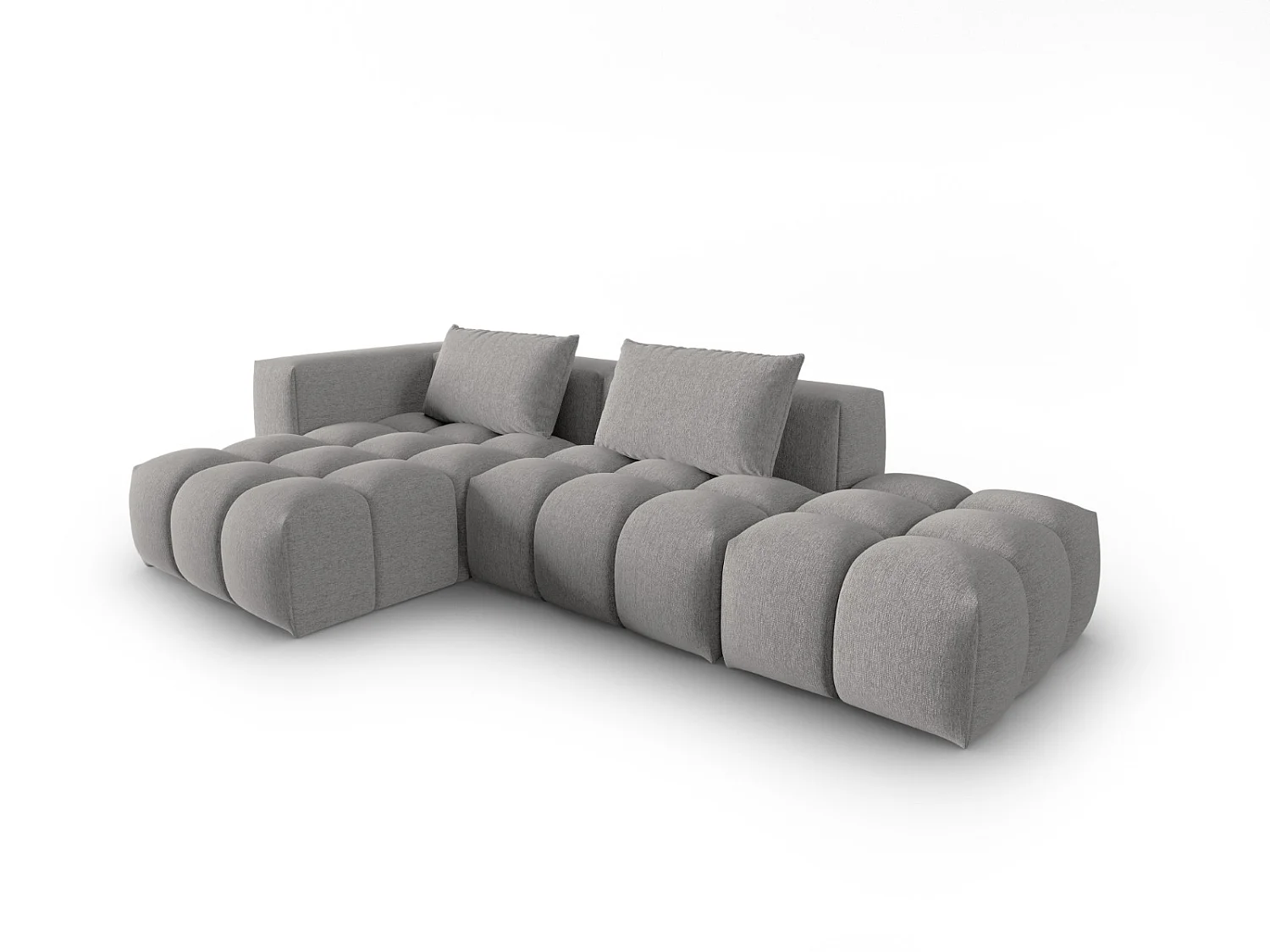 CXL by Christian Lacroix - Sofá esquinero modular izquierdo "Lorella" 4 plazas de tejido estructural beige oscuro - 265x145x70cm