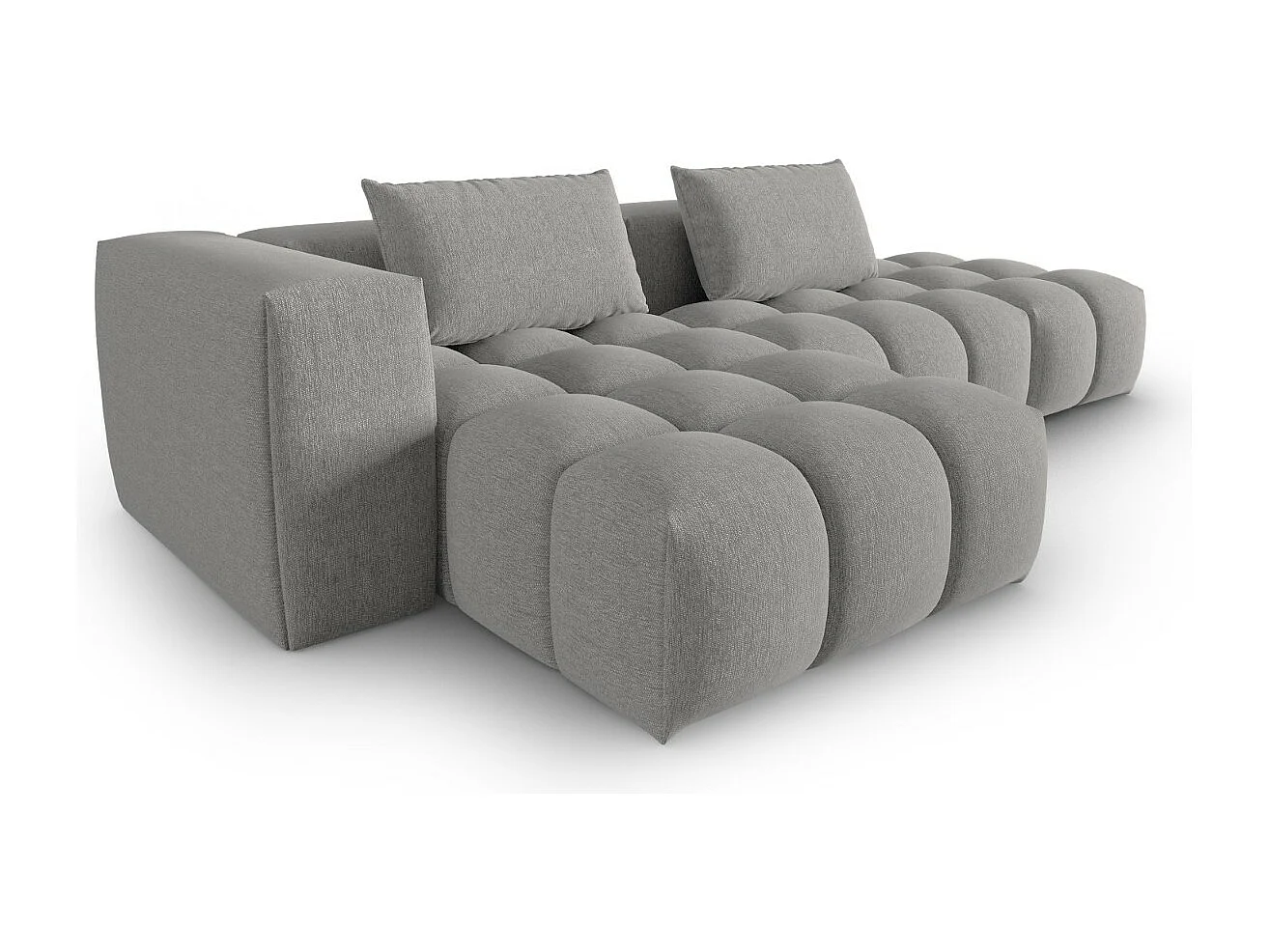 CXL by Christian Lacroix - Sofá esquinero modular izquierdo "Lorella" 4 plazas de tejido estructural beige oscuro - 265x145x70cm