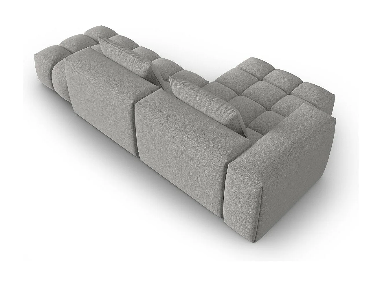 CXL by Christian Lacroix - Sofá esquinero modular izquierdo "Lorella" 4 plazas de tejido estructural beige oscuro - 265x145x70cm