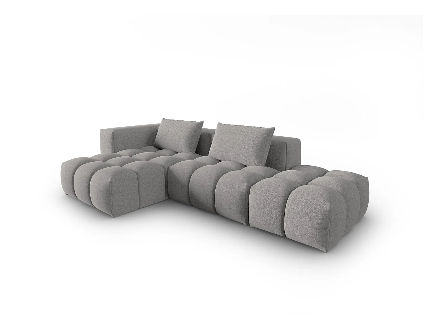 CXL by Christian Lacroix - Canapé d'angle gauche modulable "Lorella" 4 places en tissu structurel beige foncé - 265x145x70cm