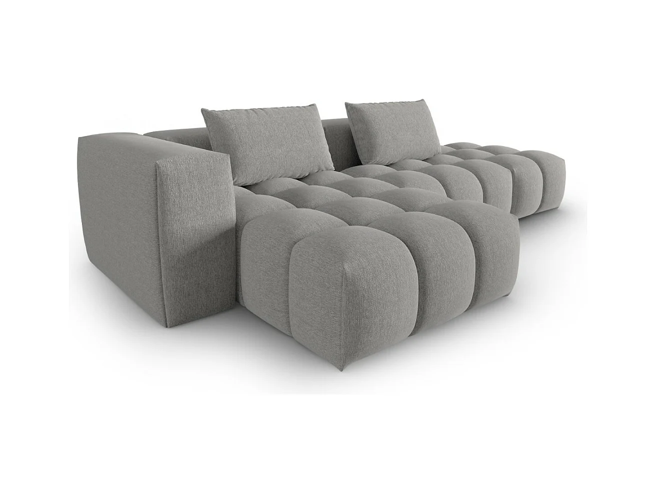 CXL by Christian Lacroix - Canapé d'angle gauche modulable "Lorella" 4 places en tissu structurel beige foncé - 265x145x70cm