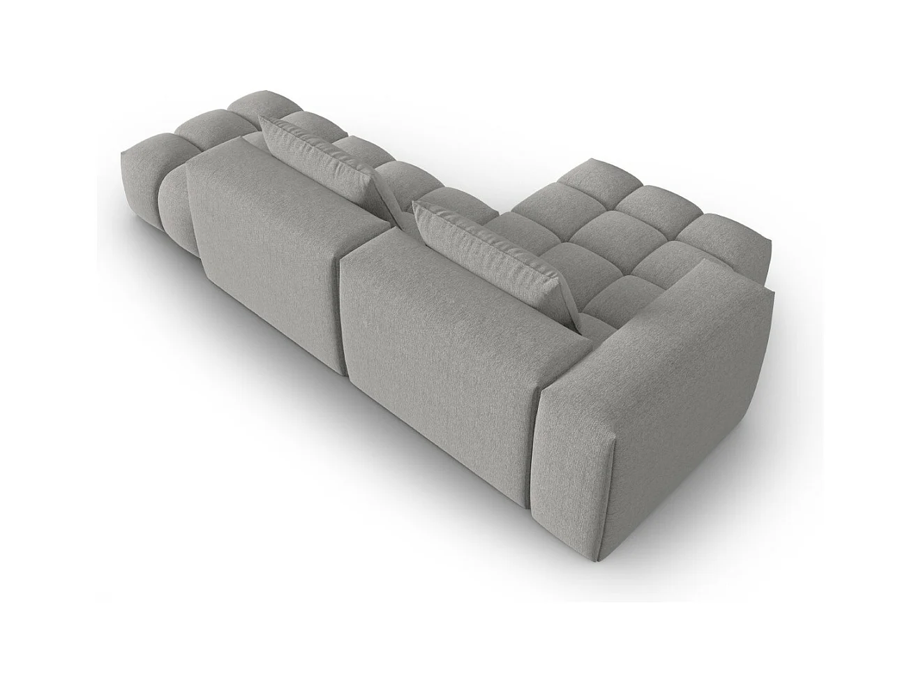 CXL by Christian Lacroix - Canapé d'angle gauche modulable "Lorella" 4 places en tissu structurel beige foncé - 265x145x70cm