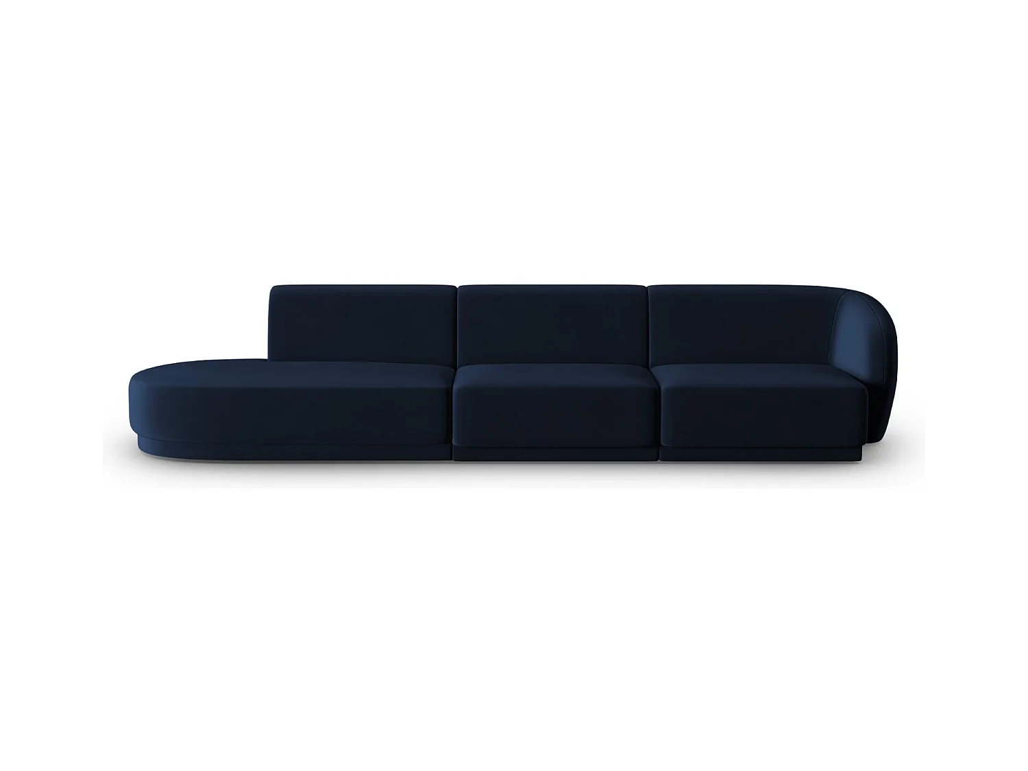 CXL by Christian Lacroix - Canapé modulable gauche "Lionel" 4 places en velours bleu roi - 311x93x74cm