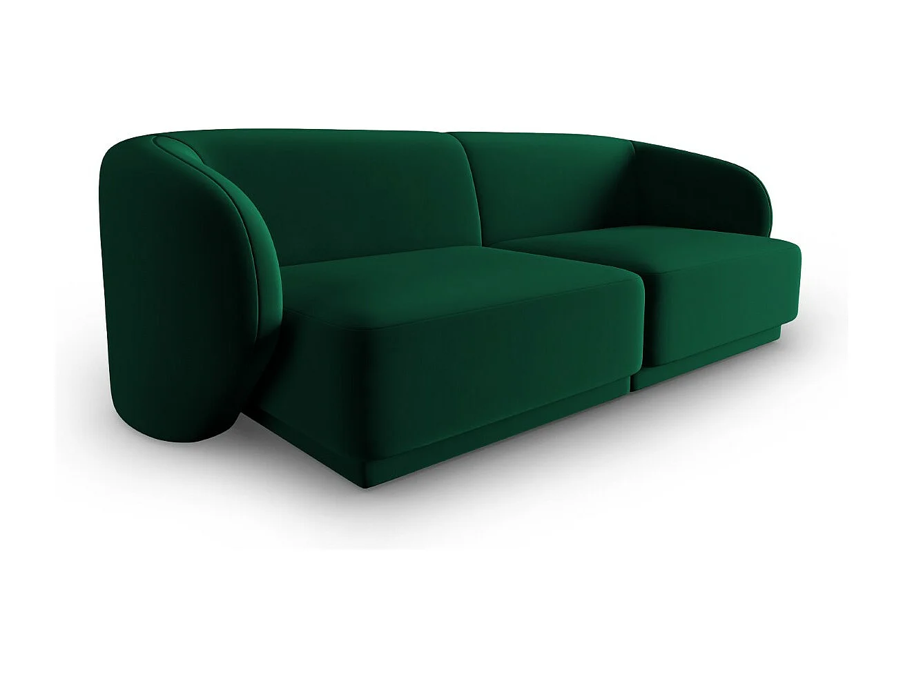 CXL by Christian Lacroix - Sofá modular "Lionel" 2 plazas de terciopelo verde botella - 188x93x74cm