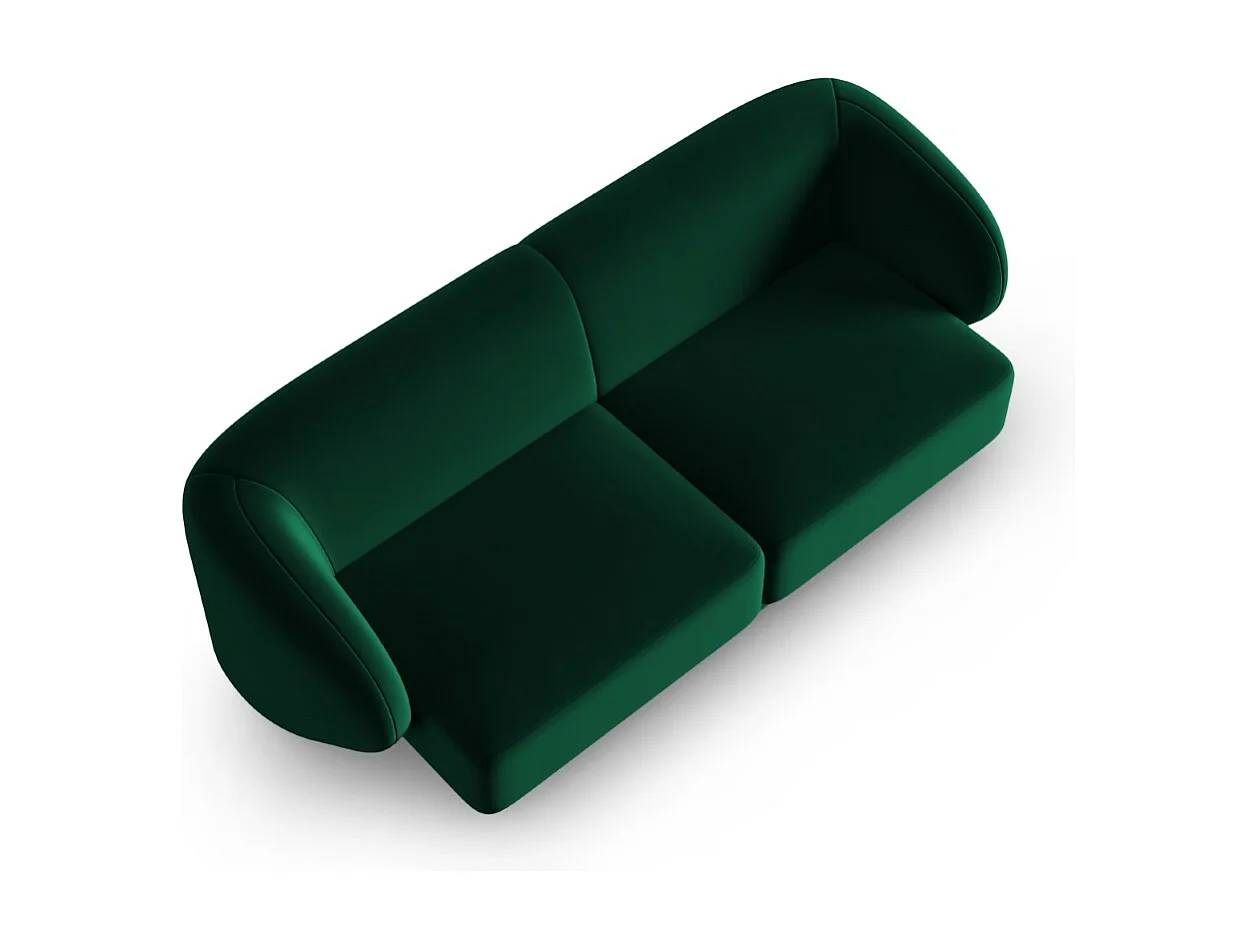 CXL by Christian Lacroix - Sofá modular "Lionel" 2 plazas de terciopelo verde botella - 188x93x74cm