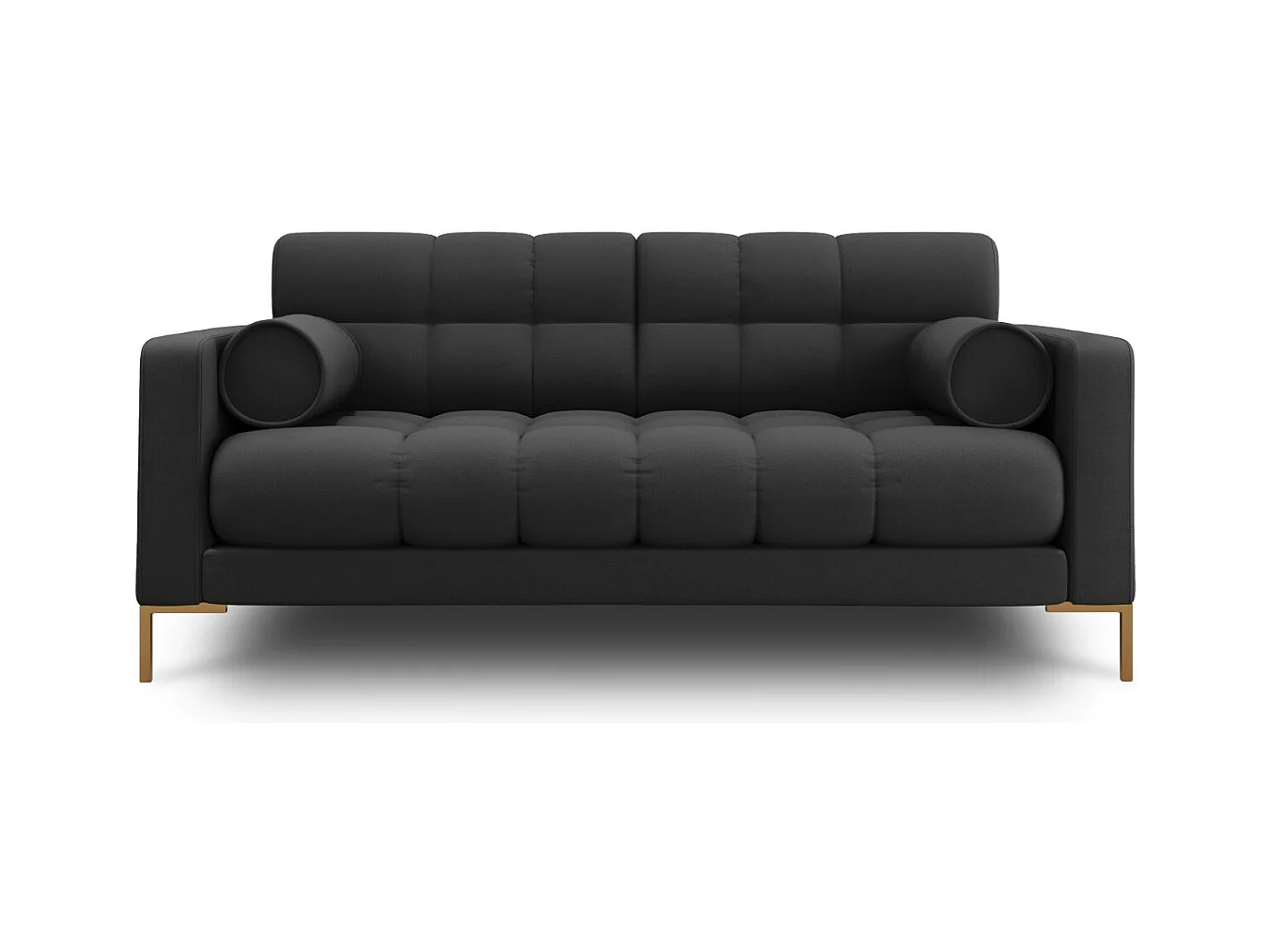 Cosmopolitan Design - Canapé "Bali" 2 places en tissu structurel gris foncé - 152x92x75cm