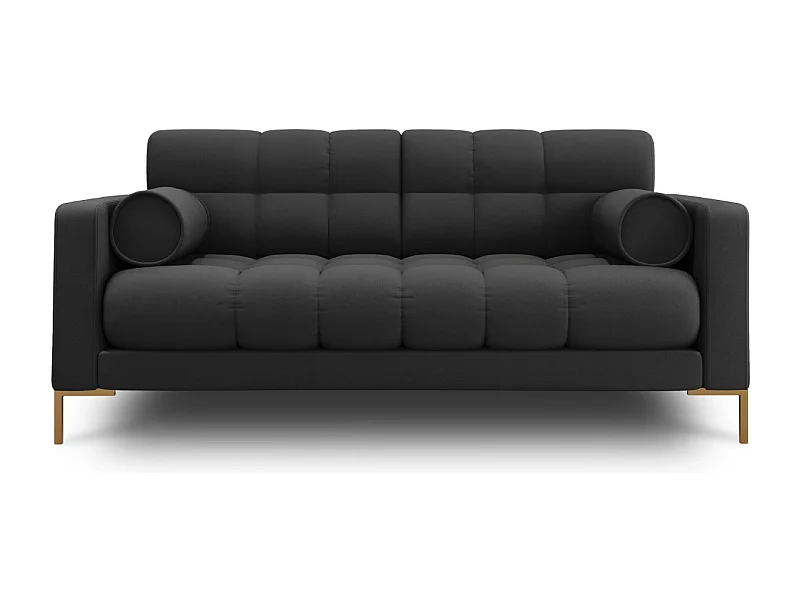 Cosmopolitan Design - Canapé "Bali" 2 places en tissu structurel gris foncé - 152x92x75cm