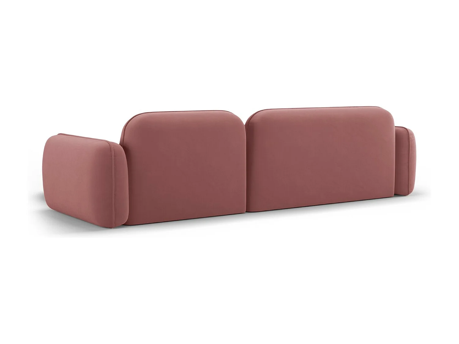 Cosmopolitan Design - Modulaire hoekbank rechts "Sydney" 4 zitplaatsen, Flueel, Zalm - 275x165x70cm