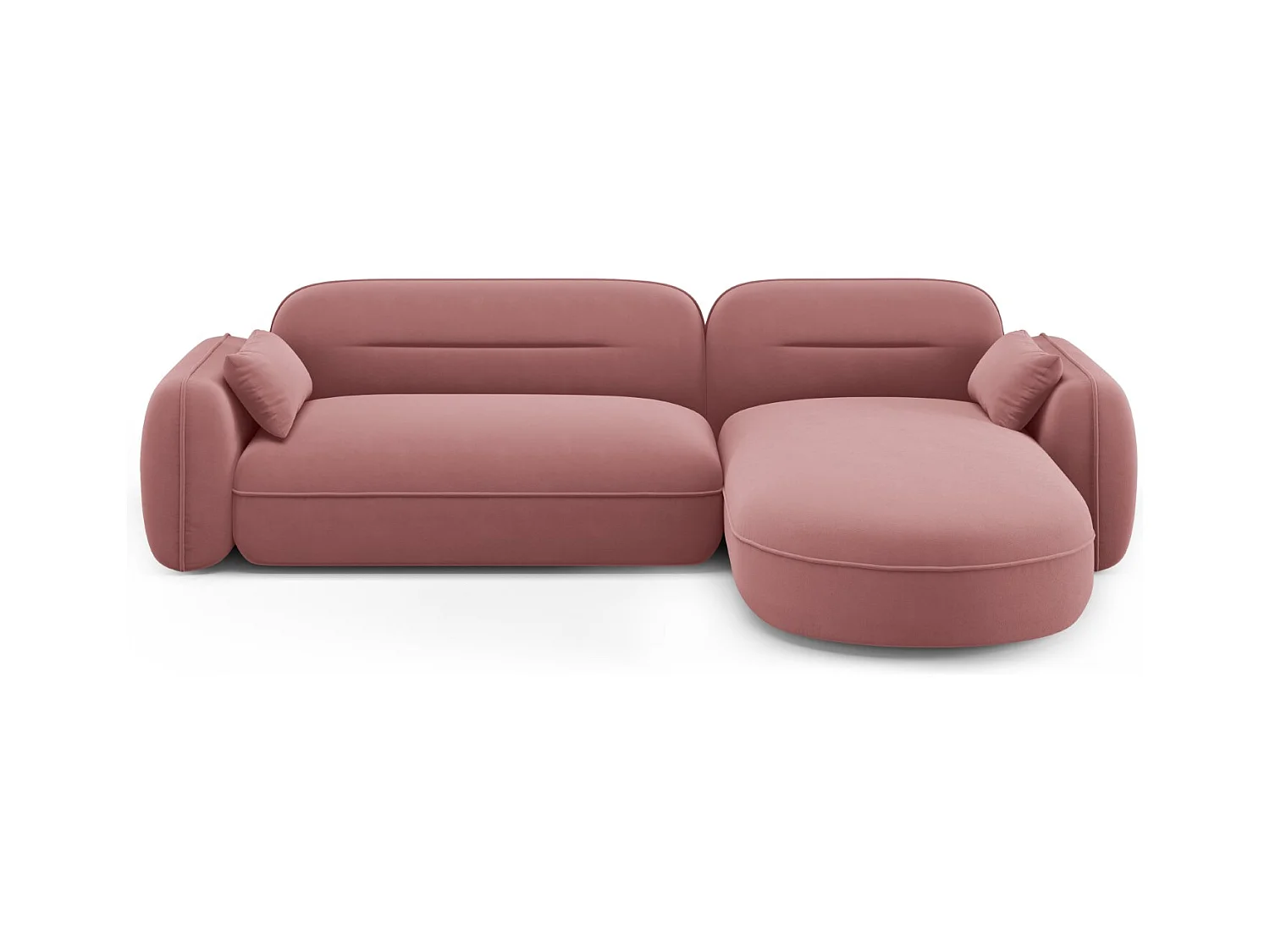 Cosmopolitan Design - Modulaire hoekbank rechts "Sydney" 4 zitplaatsen, Flueel, Zalm - 275x165x70cm