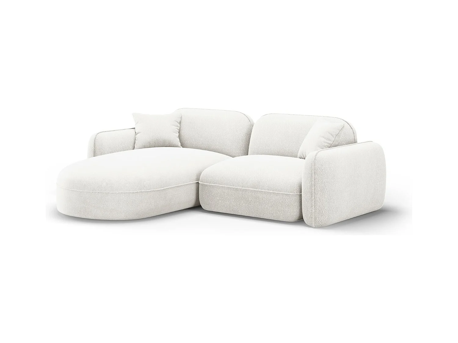 CXL by Christian Lacroix - 3-Sitzer modulares Ecksofa links "Lucien" Sitzer aus Samt elfenbein - 230x165x70cm