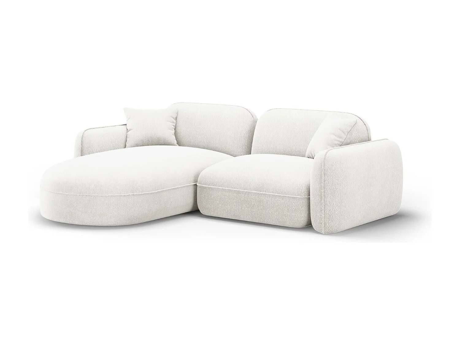 CXL by Christian Lacroix - Sofá modular de canto esquerdo "Lucien" 3 lugares em veludo marfim - 230x165x70cm