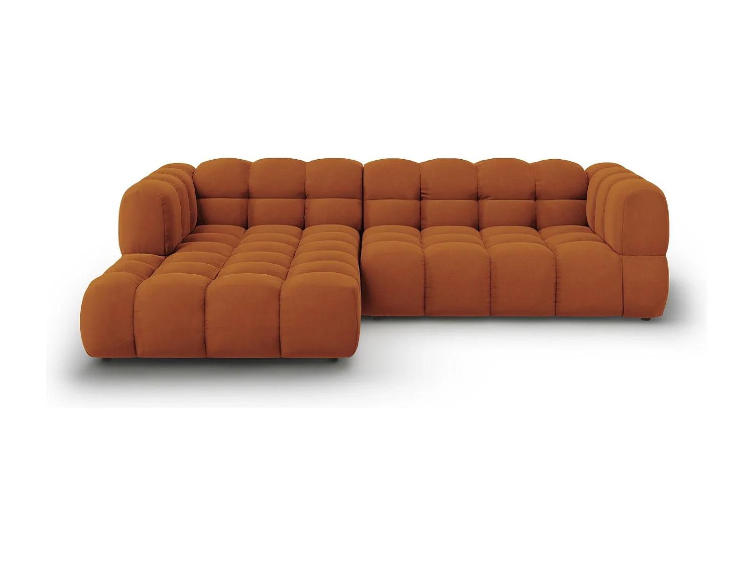 Cosmopolitan Design - Divano angolare modulare sinistro "Sky" 4 posti in velluto terracotta - 272x162x75cm