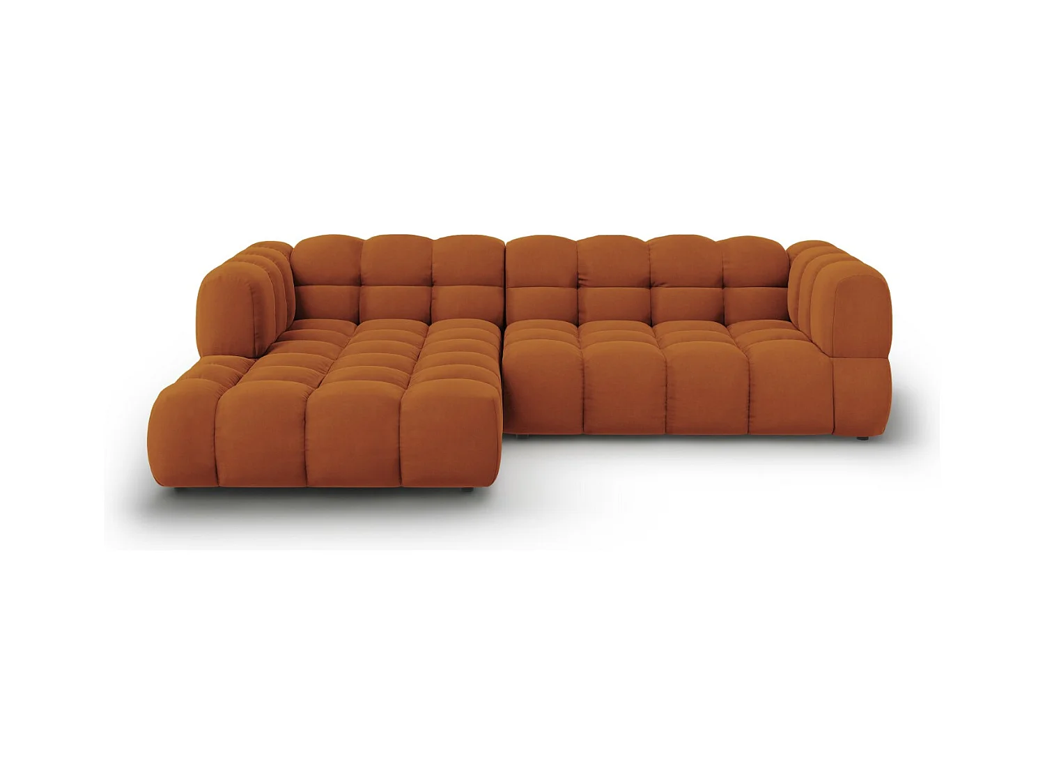 Cosmopolitan Design - Modulaire hoekbank links "Sky" 4 zitplaatsen, Flueel, Terracotta - 272x162x75cm