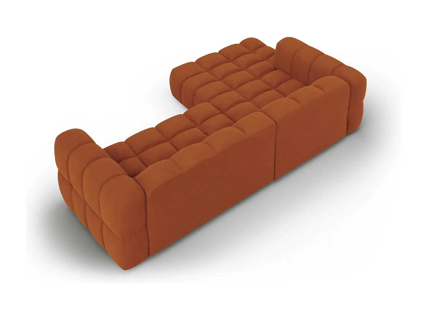Cosmopolitan Design - Canapé d'angle gauche modulable "Sky" 4 places en velours terracotta - 272x162x75cm