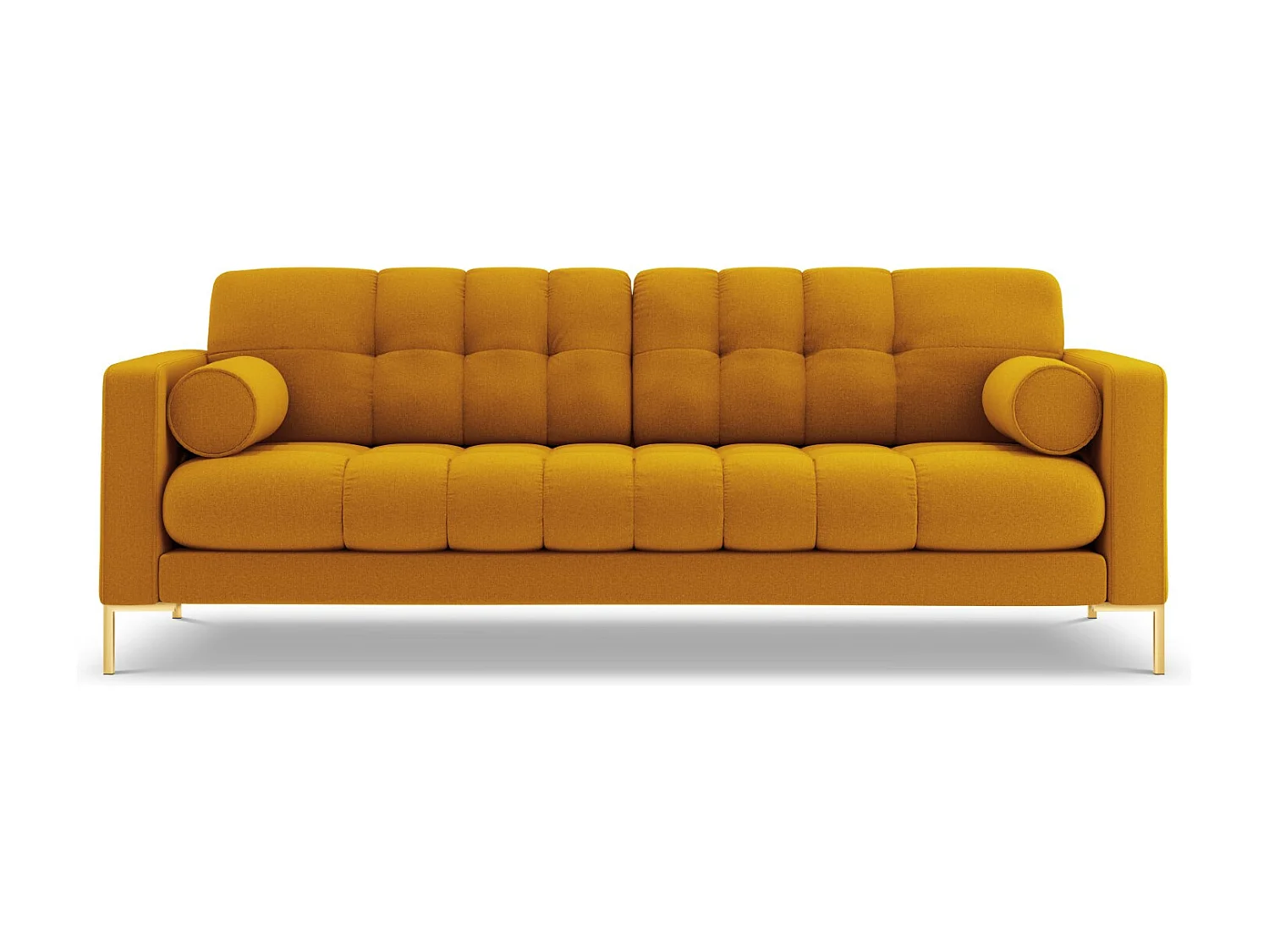 Cosmopolitan Design - Sofa, "Bali" 4 miejsca tkanina strukturalna, żółty - 217x92x75cm