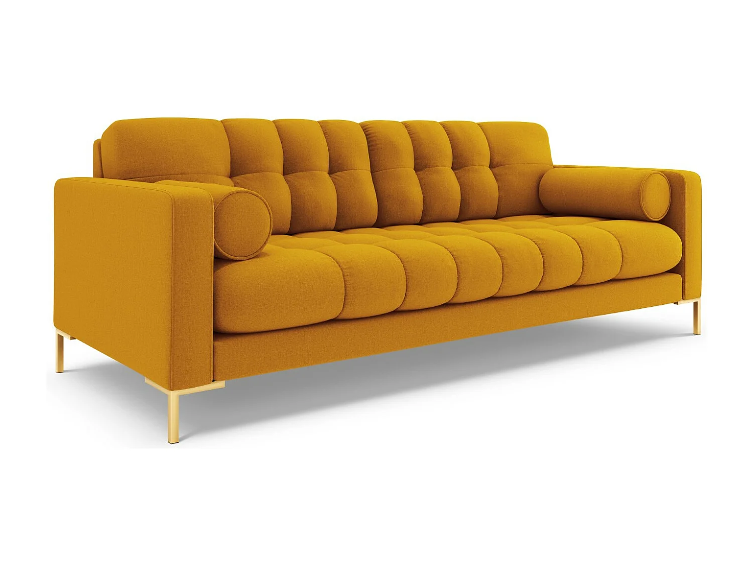 Cosmopolitan Design - Sofa, "Bali" 4 miejsca tkanina strukturalna, żółty - 217x92x75cm