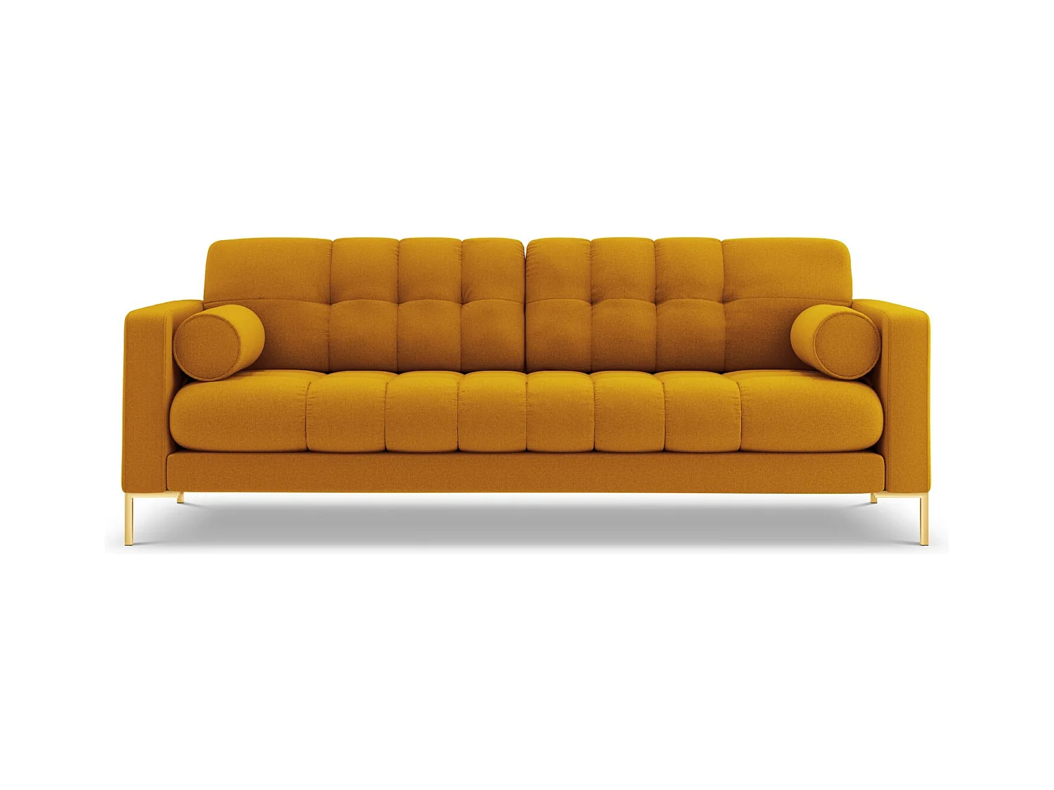 Cosmopolitan Design - Bank "Bali" 4 zitplaatsen, Structurele stof, GEEL - 217x92x75cm
