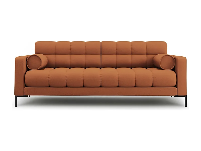 Cosmopolitan Design - 4-Sitzer Sofa "Bali" aus strukturiertem Stoff ziegelrot - 217x92x75cm
