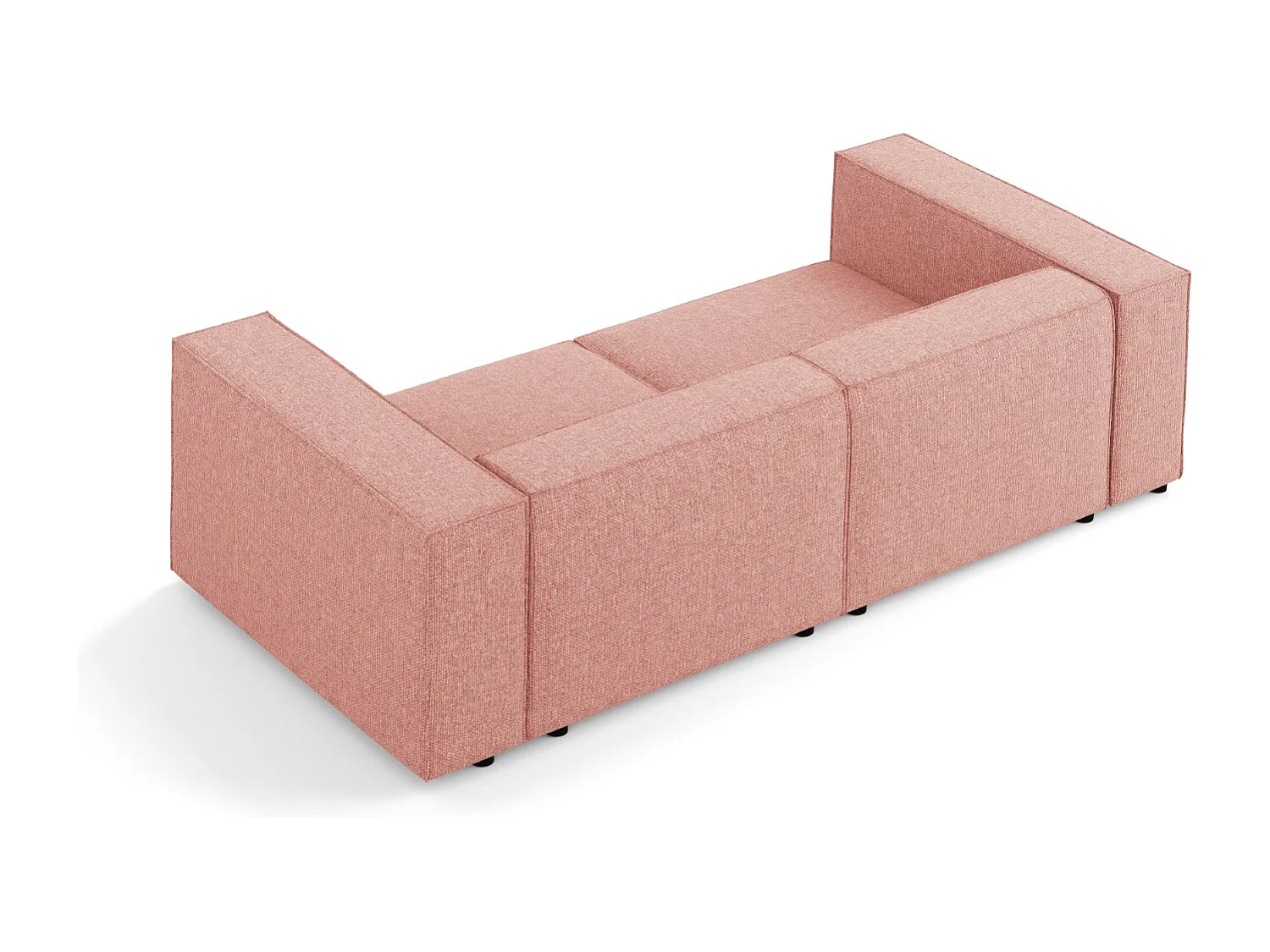 Cosmopolitan Design - Divano "Arendal" 3 posti in ciniglia rosa - 204x102x70cm