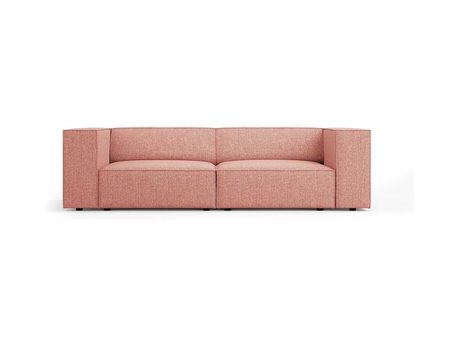 Cosmopolitan Design - Canapé "Arendal" 3 places en chenille rose - 204x102x70cm