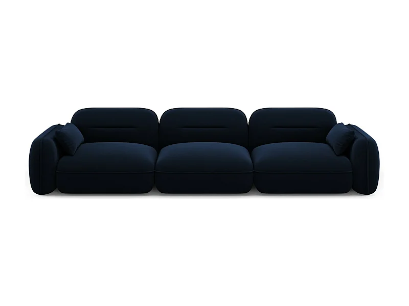 Cosmopolitan Design - Canapé modulable "Sydney" 4 places en velours bleu roi - 320x90x70cm
