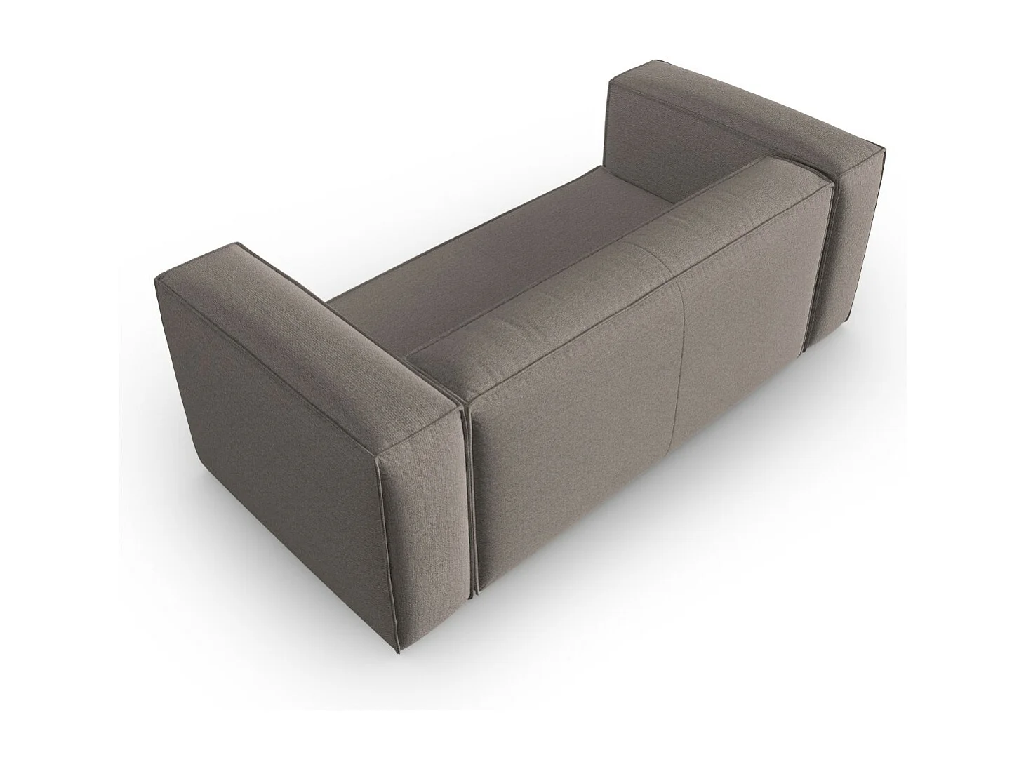 Cosmopolitan Design - 2-Sitzer Sofa "Mackay" aus strukturiertem Samt cappuccino - 150x94x73cm