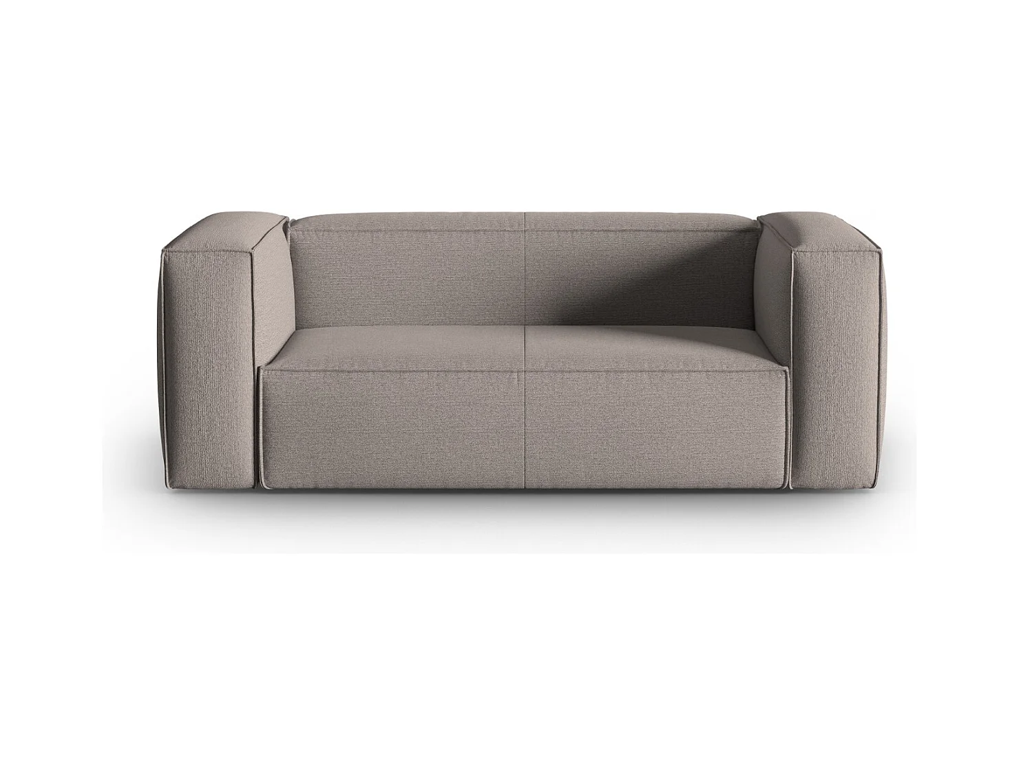 Cosmopolitan Design - Canapé "Mackay" 2 places en velours structuré cappuccino - 150x94x73cm