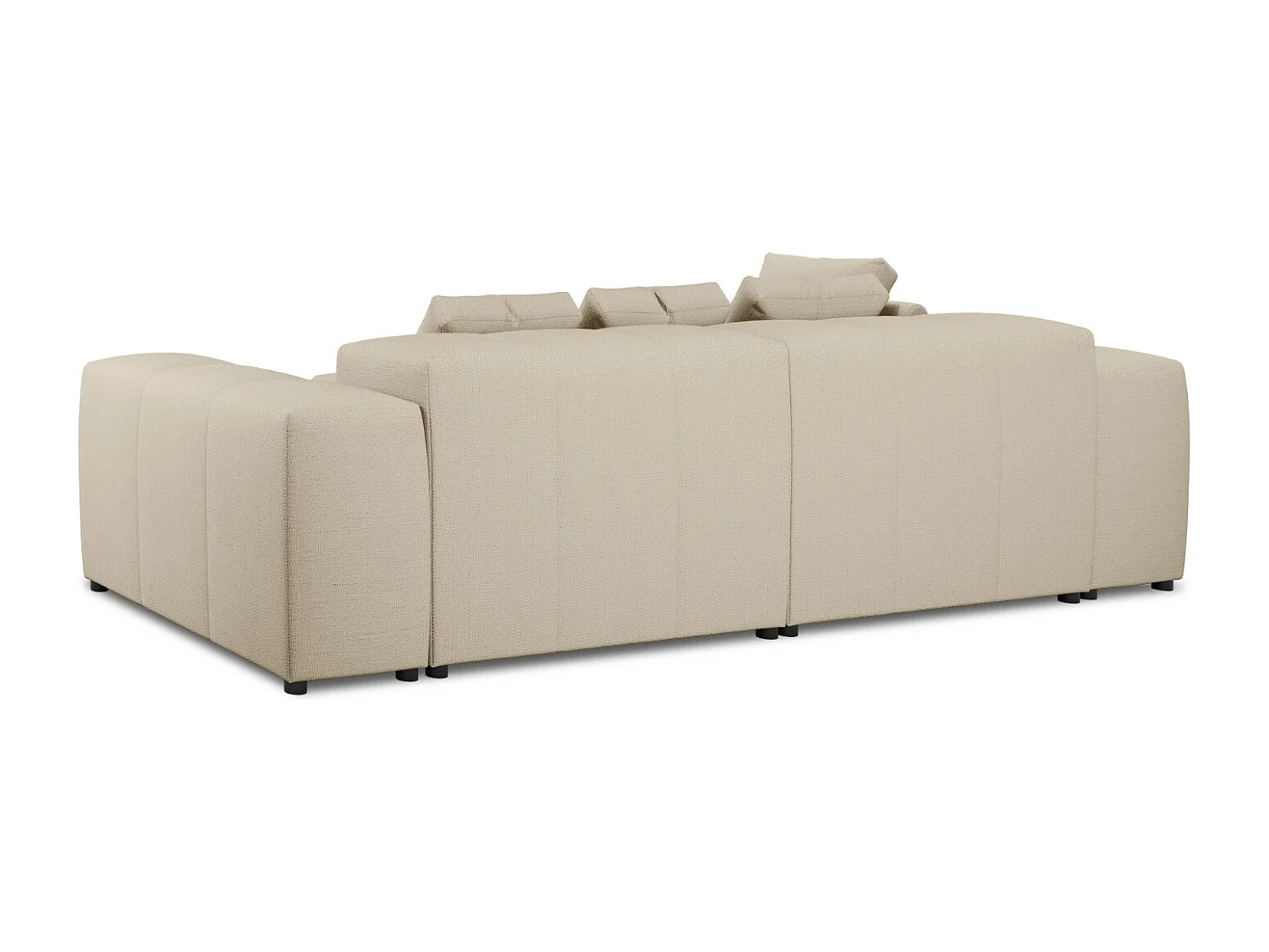 Cosmopolitan Design - 5-Sitzer modulares symmetrisches Ecksofa "Rome" aus strukturiertem Stoff beige - 320x240x75cm