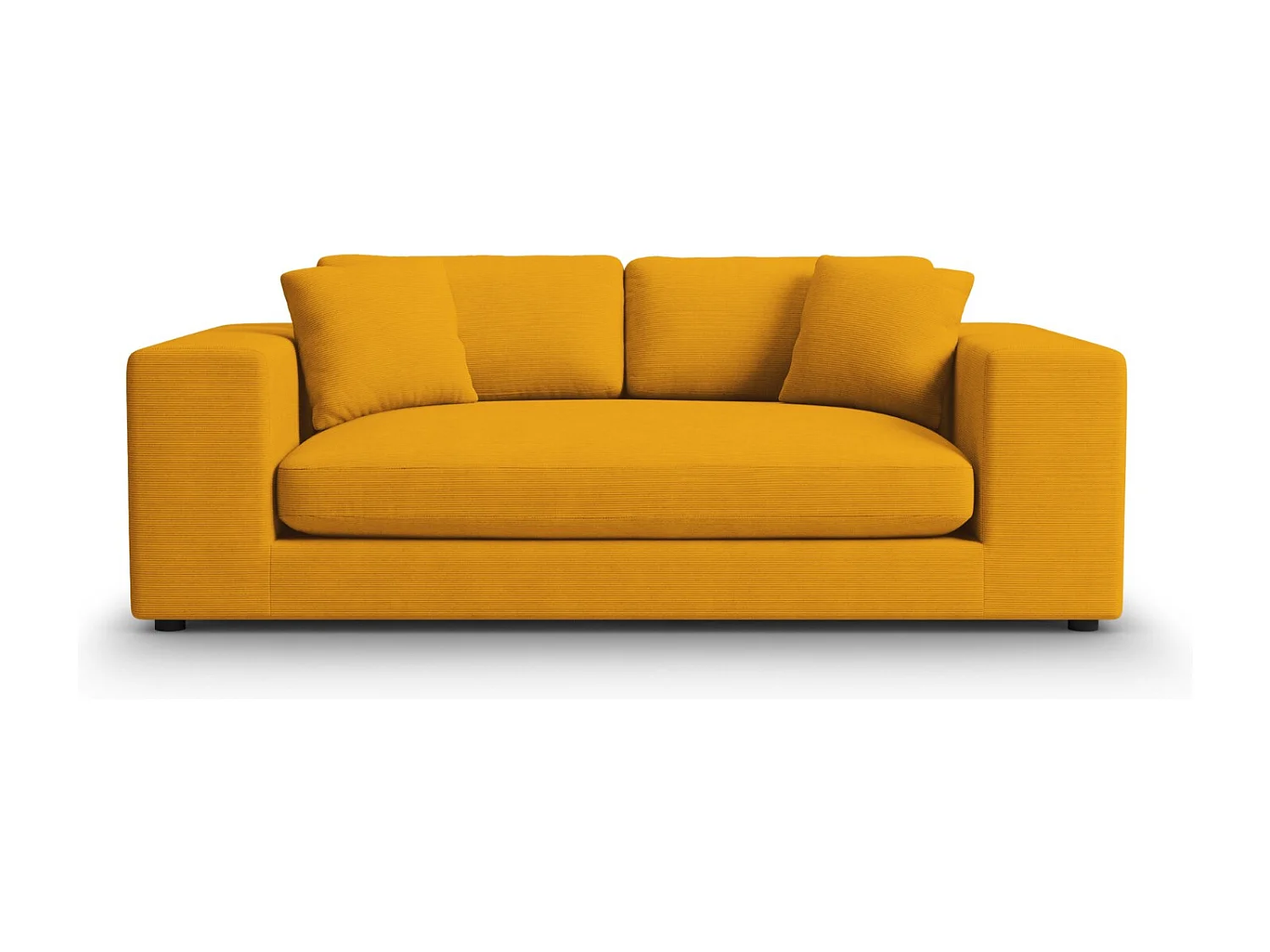 CXL by Christian Lacroix - Sofá "Tendance" 3 lugares em veludo cotelê amarelo - 220x122x72cm