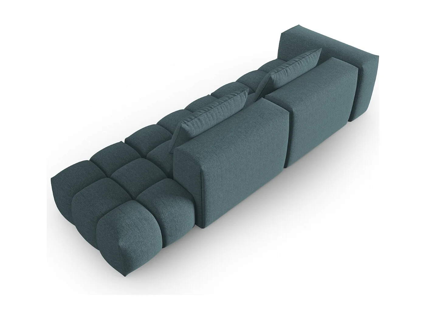 CXL by Christian Lacroix - Sofá modular derecho "Lorella" 3 plazas de tejido estructural azul claro - 265x85x70cm