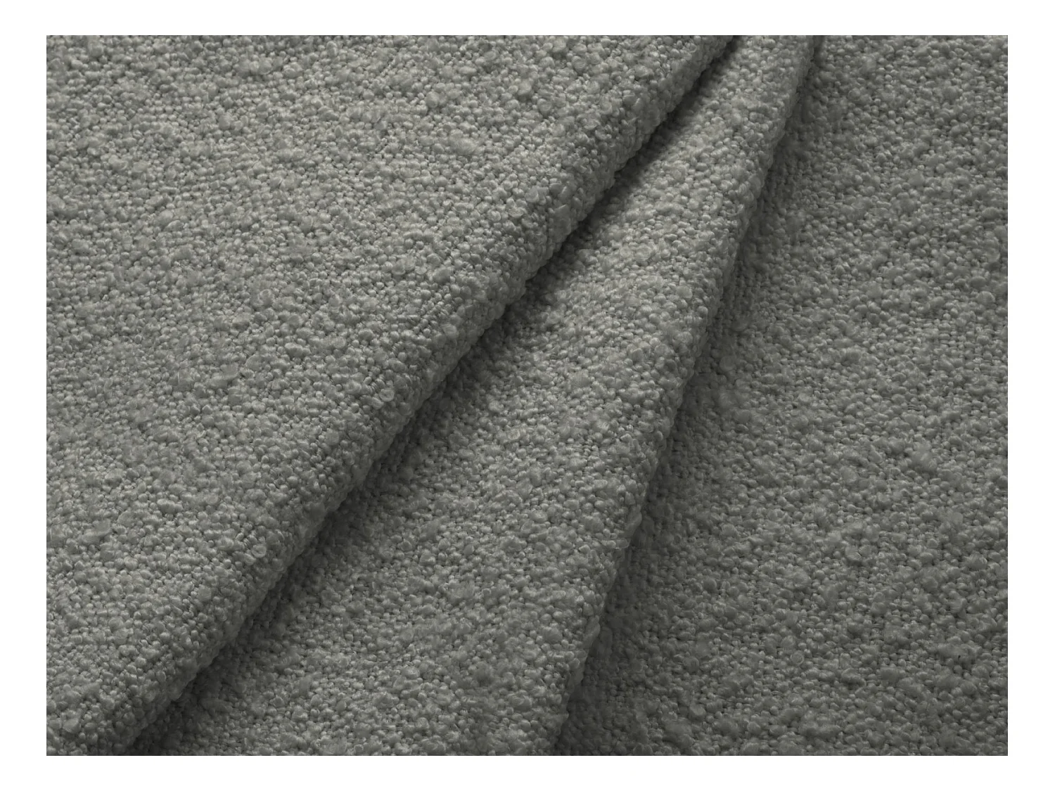 Cosmopolitan Design - Sofá de canto direito "Vienna" 6 lugares em tecido bouclé cinza - 275x185x95cm