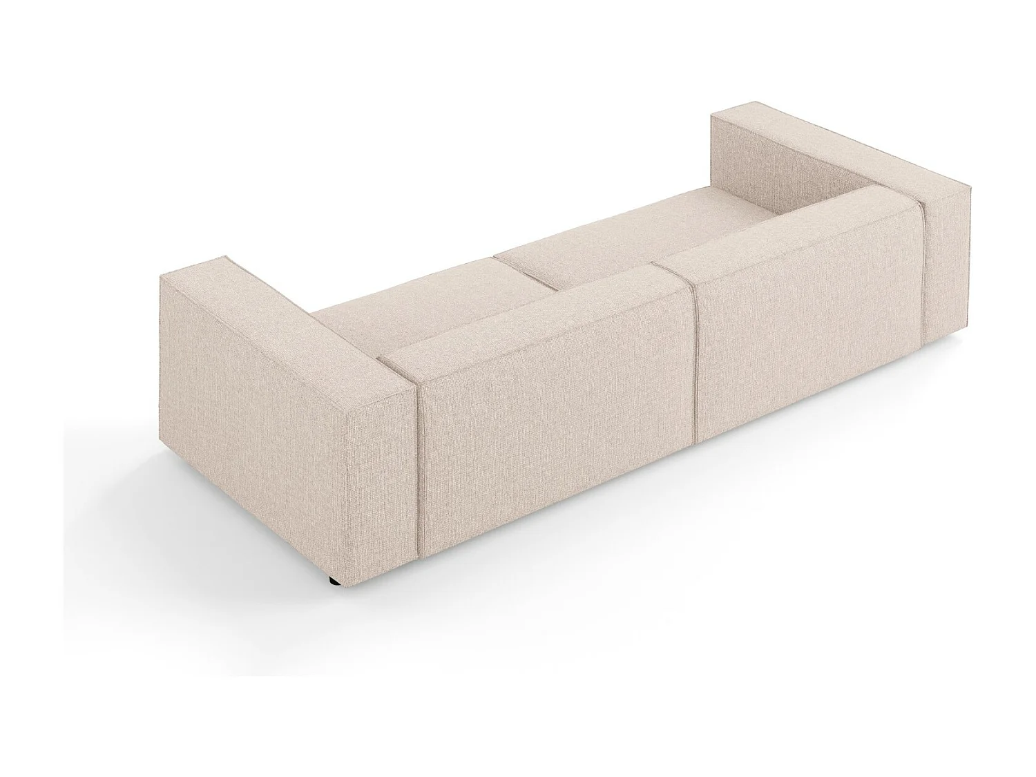 Cosmopolitan Design - Sofá "Arendal" 4 lugares em tecido chenille bege - 244x102x70cm